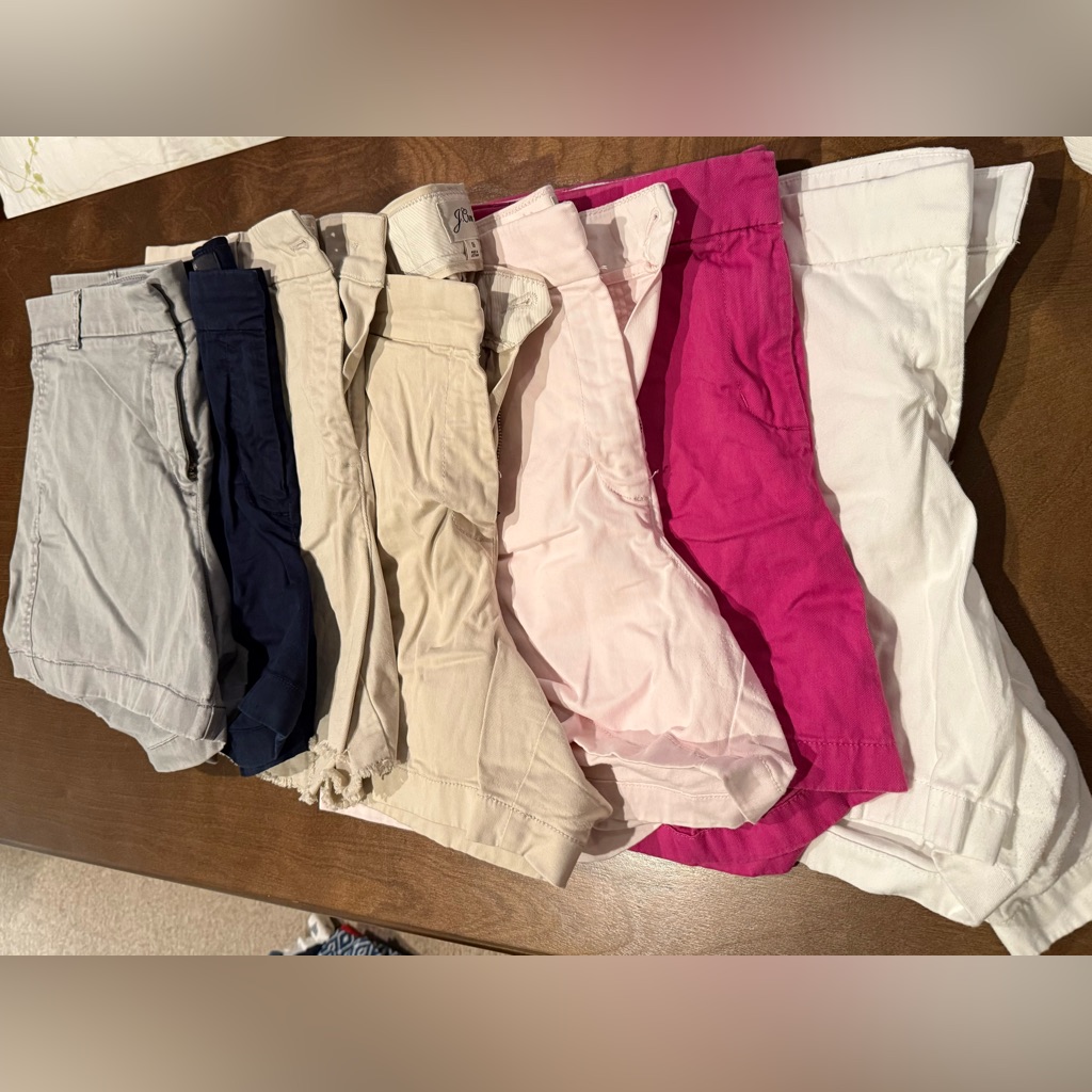 J. Crew Factory Women's Shorts In Navy, Beige, Pink, And White